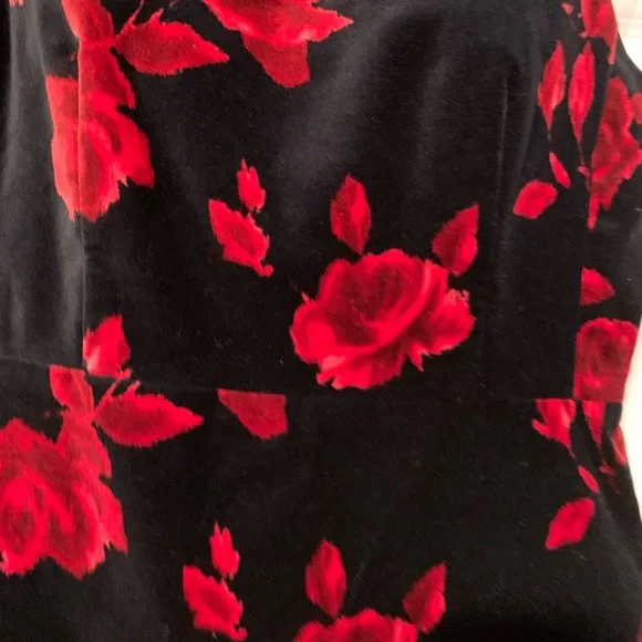 ❤️❤️❤️Talbots  Red and Black Velvet Dress - Picture 12 of 16
